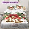 Christmas white background mistletoe Christmas bell christmas Name Customized Creative Print Set Bedding Quilt Cover Pillowcase