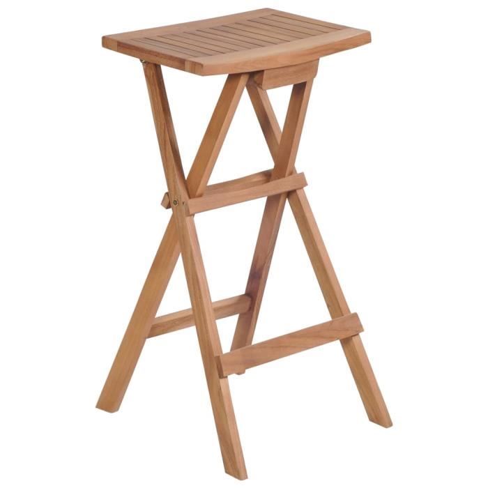VidaXL Tabourets de bar pliables 4 pcs Bois de teck massif 44728