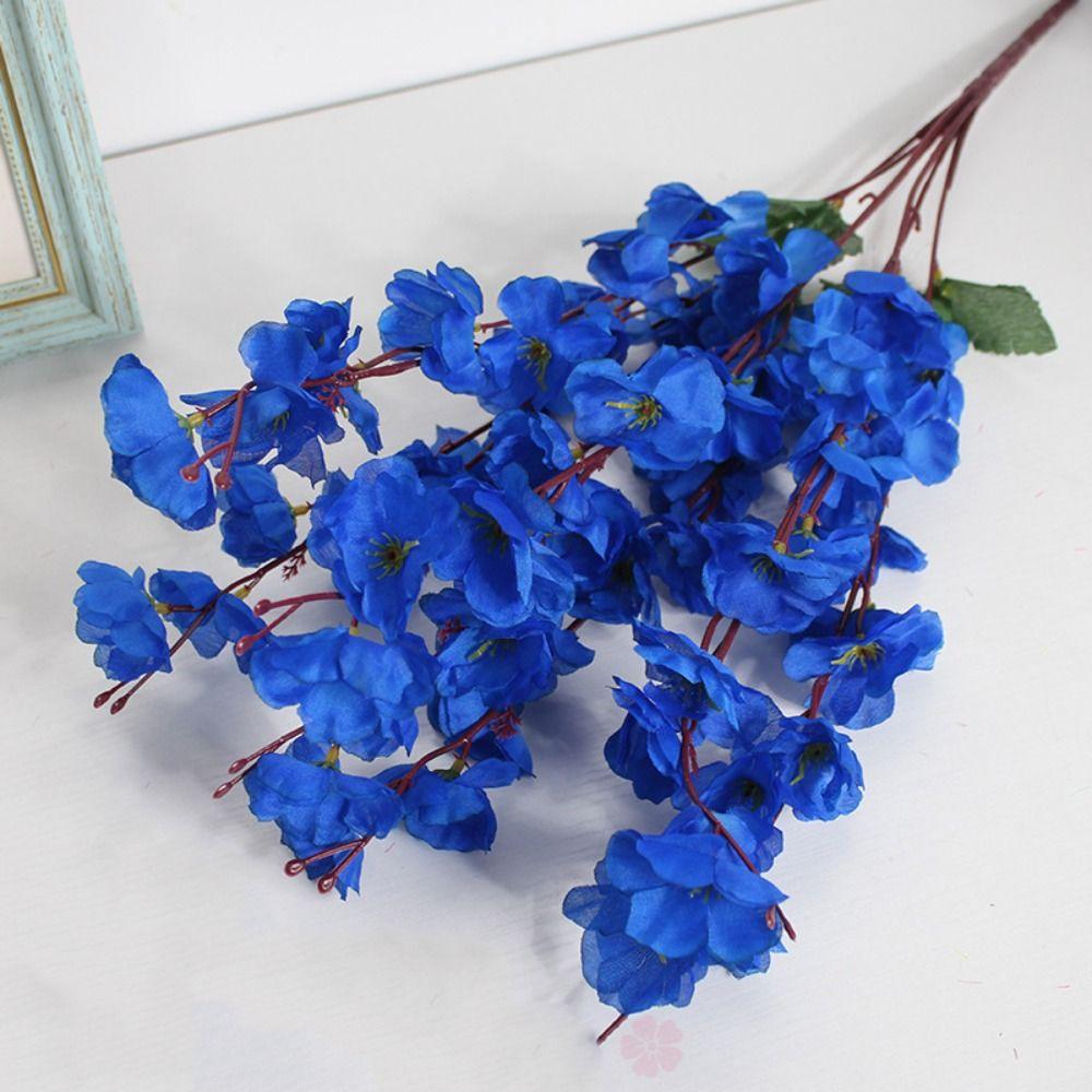 7 Branches Artificial Cherry Blossom Flowers Floral Arrangement 55cm Lifelike Peach Blossom Vase Filler Wedding Party Bouquet