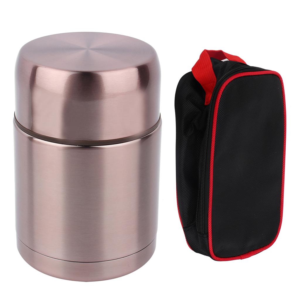 800ml Edelstahl Tragbarer Vakuumbecher Wasserflaschen mit Becherhülle (Champagnergold)
