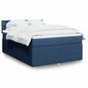 VidaXL Slat Bed Base with Mattress Blue 160x200 Cm Fabric 3289827