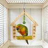 Hanging Bird Training Stand Wooden Interactive Bird Toy Parrot Play Rack  Avian Activities