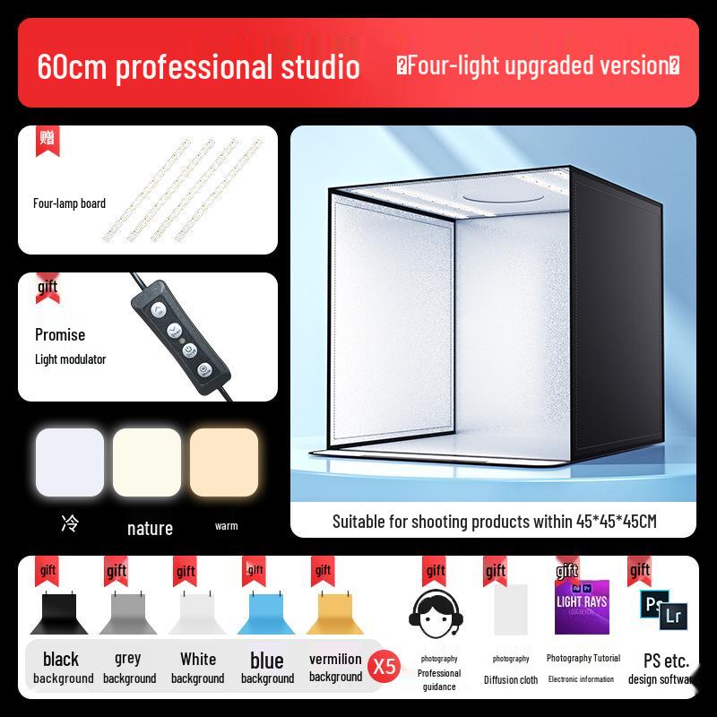 Compact Light Box for Still Life Photography - LED Studio for E-commerce Product Shots