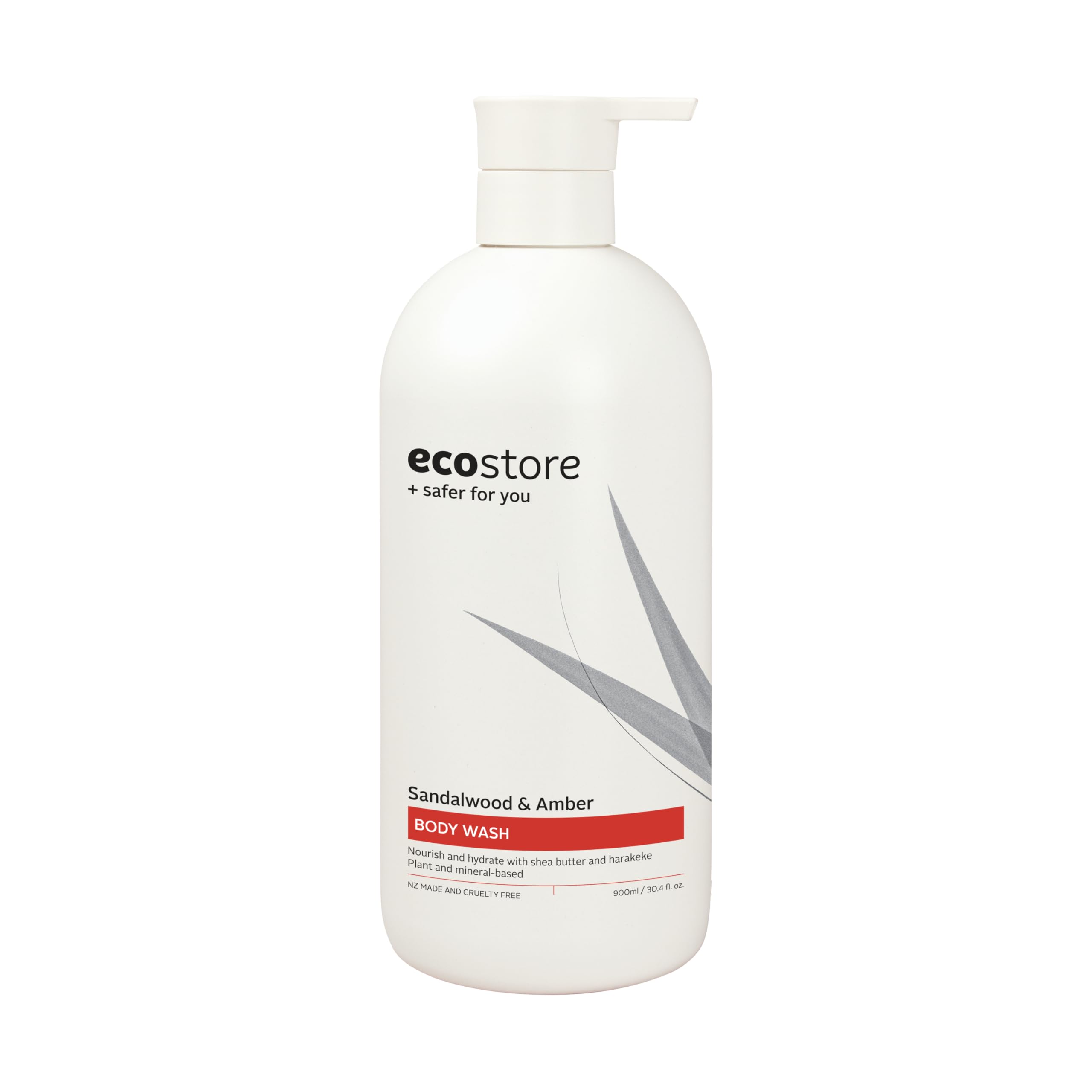 ecostore Body Wash [Sandalwood & Amber] 900mL Body Soap Body Care Plant-derived Gentle on Skin