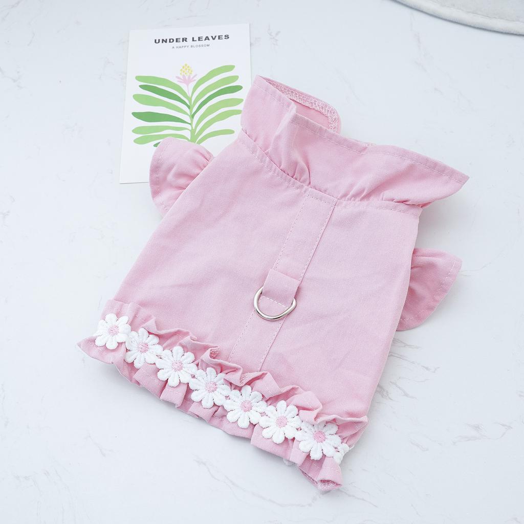 Cute Pet Clothing Spring Summer Puppies Cat Vests Teddy Bears Small Dogs Bows Daisies Sweet Lace Dog Supplies