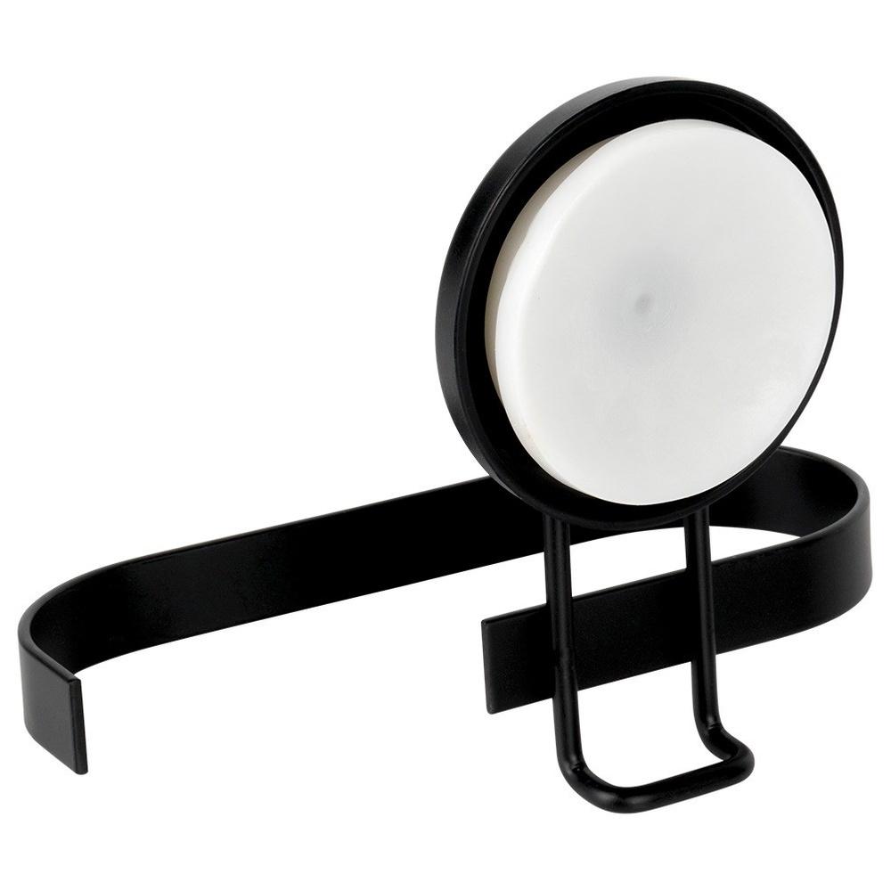 Toilet Paper Holder Wall-Mounted Bathroom Suction Cup Hanger Black