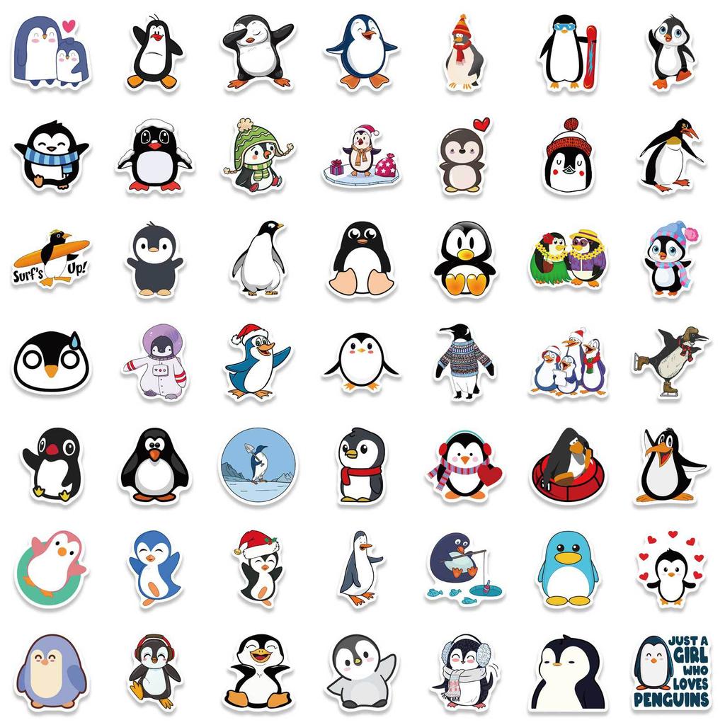 100 Cartoon Penguin Graffiti Stickers Personalized Decorative Motorcycle Suitcase Waterproof Stickers