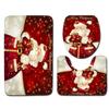4pcs Shower Christmas Curtain Toilet Cushion Set Cover Mat Pad Rug Xmas Bathroom