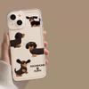 Cartoon Dachshund Corgi Dog Clear Phone Case For iPhone 15 14 13 11 12 16 Pro XS Max 13Mini XR X SE Plus Transparent Cover Funda