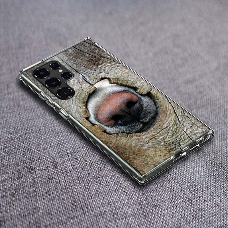 

Show You its Cute Dog Nose Phone Case For Samsung Galaxy S24 S23 S21 S20 FE S22 S26 Ultra S25 Edge S10 Plus Cover Clear TPU Capa Samsung S26 5G