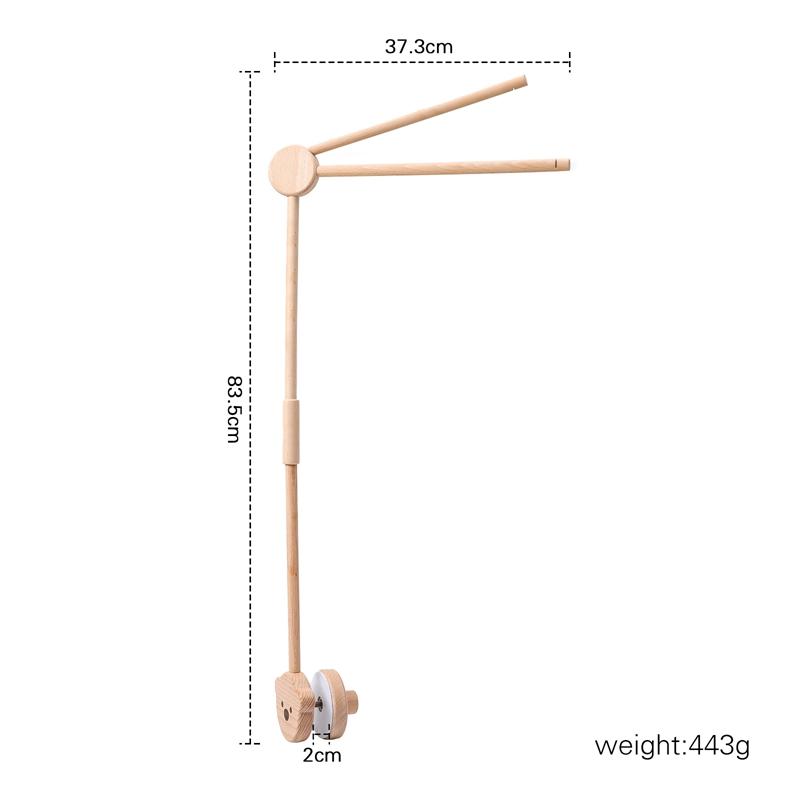 Baby Wooden Crib Mobile Bed Bell Hanging Rattle Toy Newborn Music Box Bed Bell Hanging Toys Holder Bracket Infant Crib Baby Gift