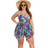 2025 European & American Swimwear: New Plus Size Split Bikini Dress-Style Swimsuit for Women