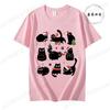 Black Cat Christmas Tops Fun Cat Costumes With Santa Claus Hats Patterned TShirts Christmas Party Outfits