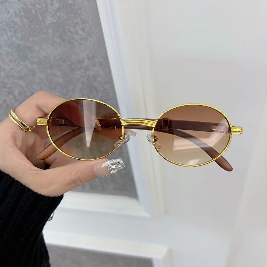 Designer Brand Oval Sunglasses Women Men Classical Small Frame Round Sun Glasses Female Mirror Colors Elegant Fashion