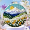 CHENISTORY 20x20cm Frame With Wool Felting Painting Kit Landscape Funny Diy Felt Crafts Package Felt Needle For Home Decoration