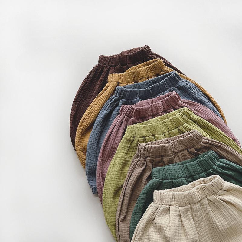 Children's Lantern Shorts Korean Sen Series Loose Wide Leg Pants for Boys and Girls Baby Trendy Children's Clothing