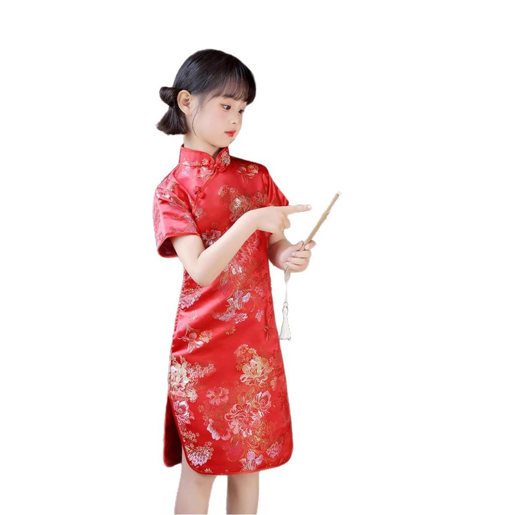 2025 Retro Chinesischer Stil Sommer Prinzessin Cheongsam für Mädchen