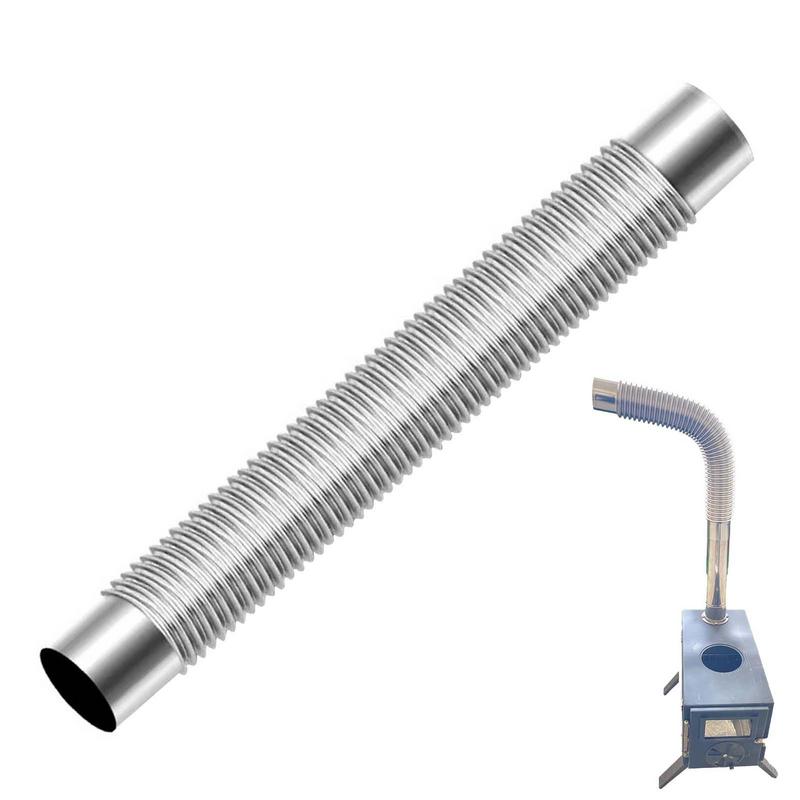 Wood Stove Pipe Stainless Steel Flexible Flue Exhaust Stove Pipe Adjustable Ducting Dryer Vent Hose for Pellet Stove Air Intake