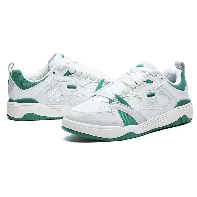 Fila Fusion Smash Fabric Synthetic Leather Low Top Retro Basketball Shoes Men Sneakers White Green T12M219113FBV