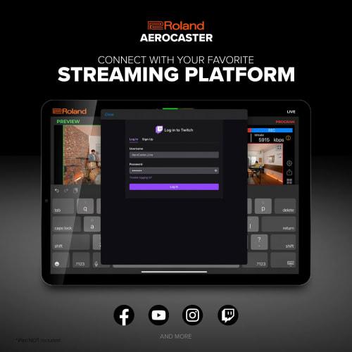 The Roland Aero Caster VRC-01 Is a Streaming System That Allows You To Record and Stream Live On Your iPad. It Can Also Be Used with a Smartphone for
