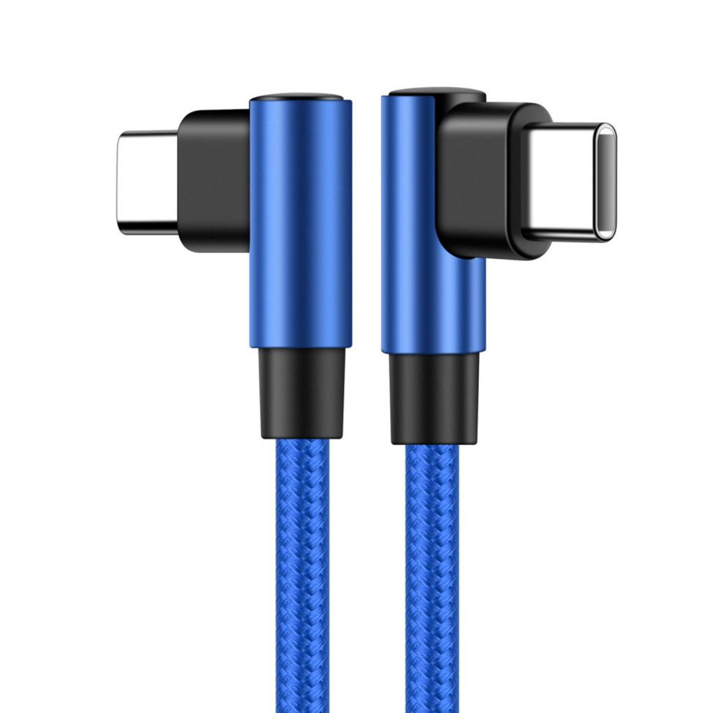 60W USB C Fast Charging Cable Double 90 Degree Connectors And Sturdy Nylon Build Enhances Devices Compatibility