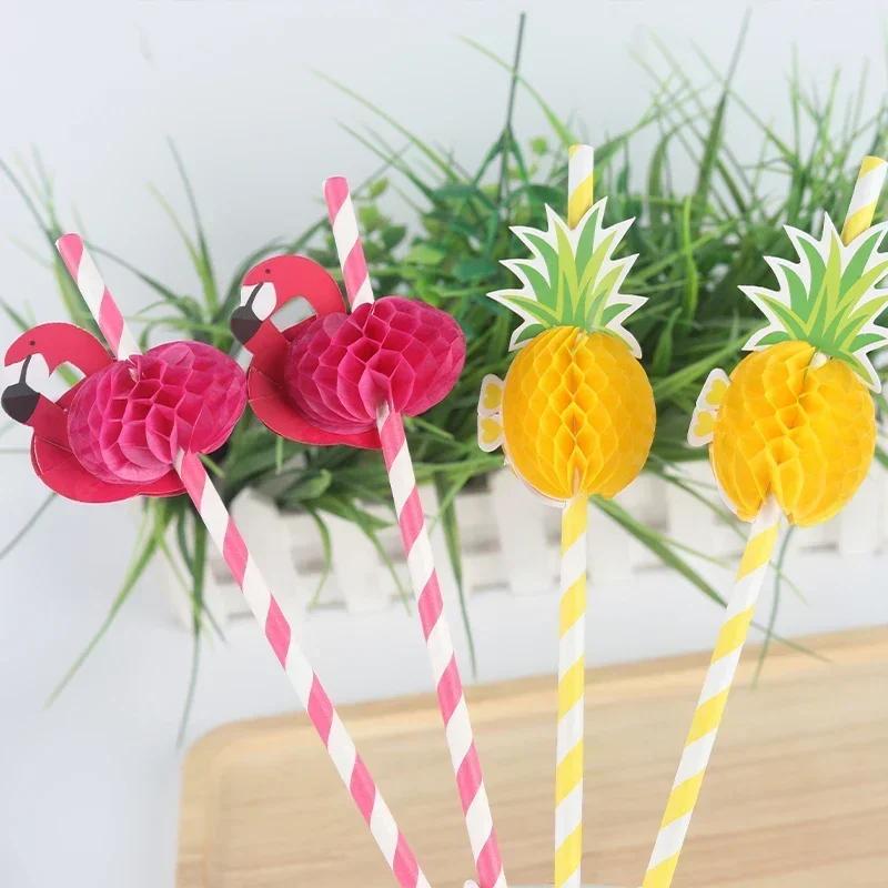 50PCS Disposable Biodegradable Paper Straws Food Grade Festival Decoration Party Desserts Juice Beverages Creative Styling Straw
