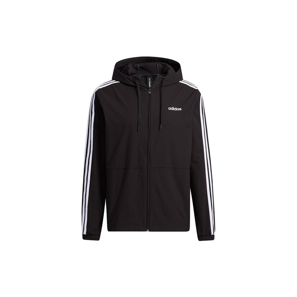 Adidas Neo Classic Three-Stripe Windproof Waterproof Sports Hooded Jacket Men Jackets Black GP4909