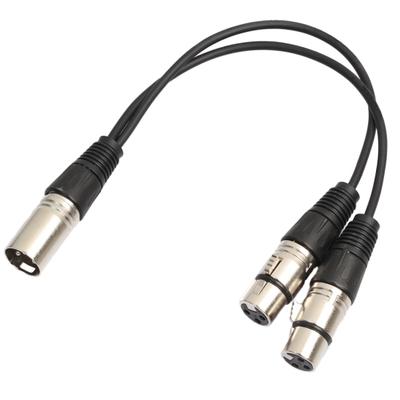 0.3m XLR Y 3 Pin 1 Splitterkabel Stecker auf 2 Buchsen Konverter