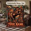 Ravens Roses Artwork Theme Throw Blanket Custom Name Text Personalized Blanket Soft Cozy Blanket for Home Sofa Bed
