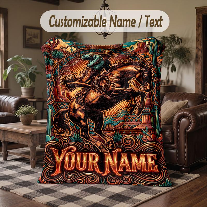 Ravens Roses Artwork Theme Throw Blanket Custom Name Text Personalized Blanket Soft Cozy Blanket for Home Sofa Bed