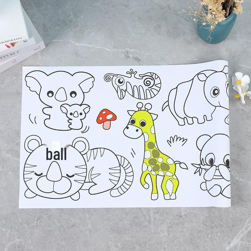 Kreativní velký ručně malovaný omalovánkový svitek pro děti: Zesílený papír na kreslení graffiti pro ranou výchovu