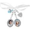 Bouquet Photo Charm Bridal Bouquet Charm Wedding Memorial Pendants with  Oval Glass Cabochons Custom Memory Photo Keepsake Picture Frame - Lacy Design