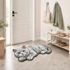 Slip Resistant Door Mat Cute Cat Bathroom Rug, Anti-Slip Absorbent Bath Washable Plush Tile And Wood Floor Kitty for Entrance Kitchen Home Decor