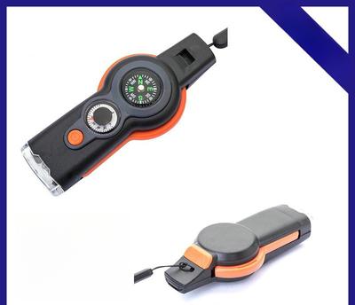 אור LED חדש הישרדות חיצונית עזרה ראשונה חירום שבעה באחד משרוקית הישרדות קומפקטית ונוחה רב תכליתית