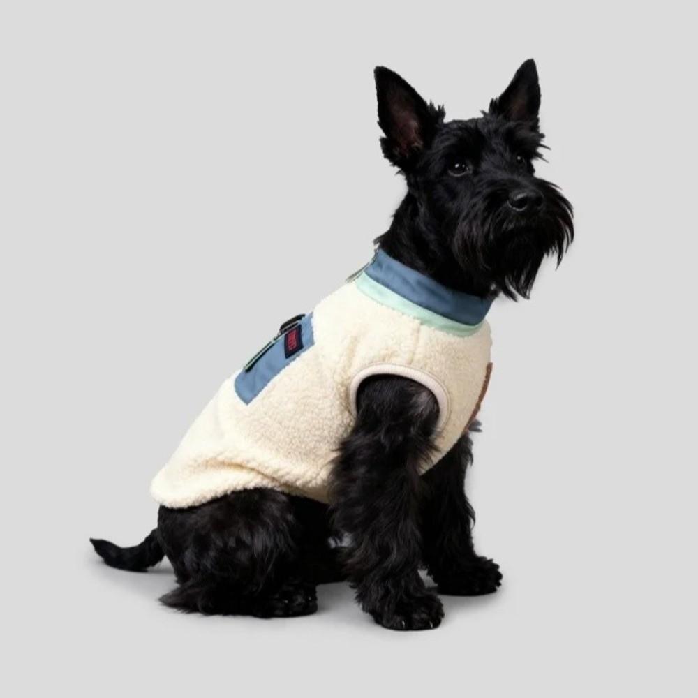 Fashion Warm Dog Vest Windproof Thickened Pet Coat Sherpa Lined with Zipper Winter Dog Coat Outdoor