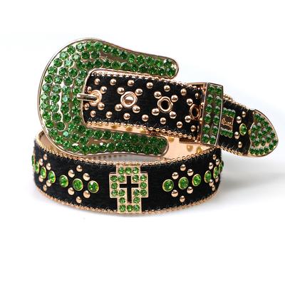 Luxury Western Rhinestone Belt for Women Men Y2K Sparkly Diamond PU Leather Waistband Crystal Studded Golden Cowgirl Belts