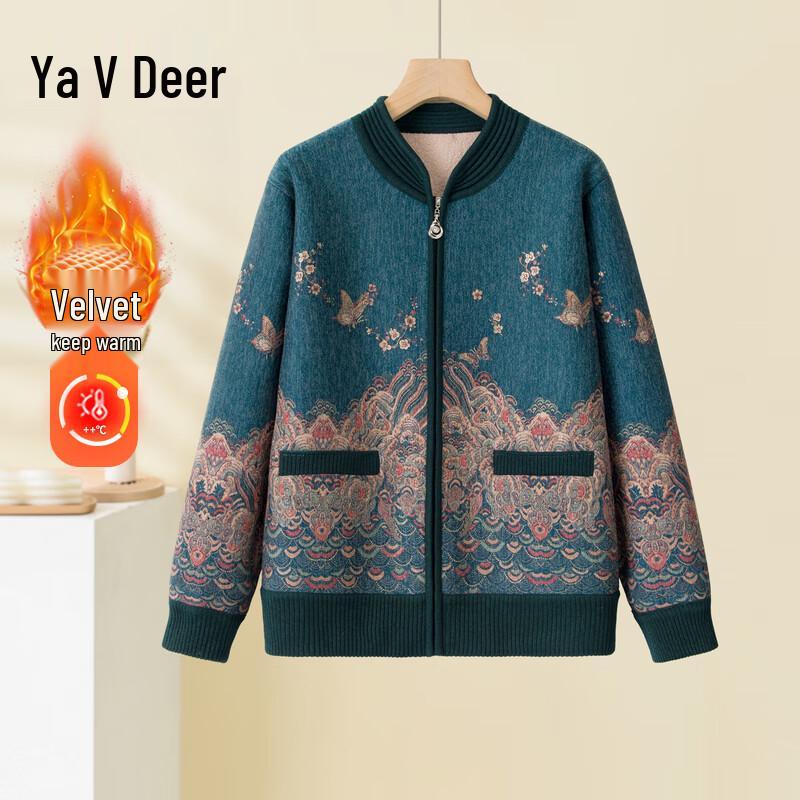 Yalu Women s Autumn Winter Fleece Lined Zipper Cardigan 5XL