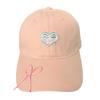 Soft Cotton Summer Baseball Hat For Women Embroidered Bows Detail Lightweight Mint Green Caps