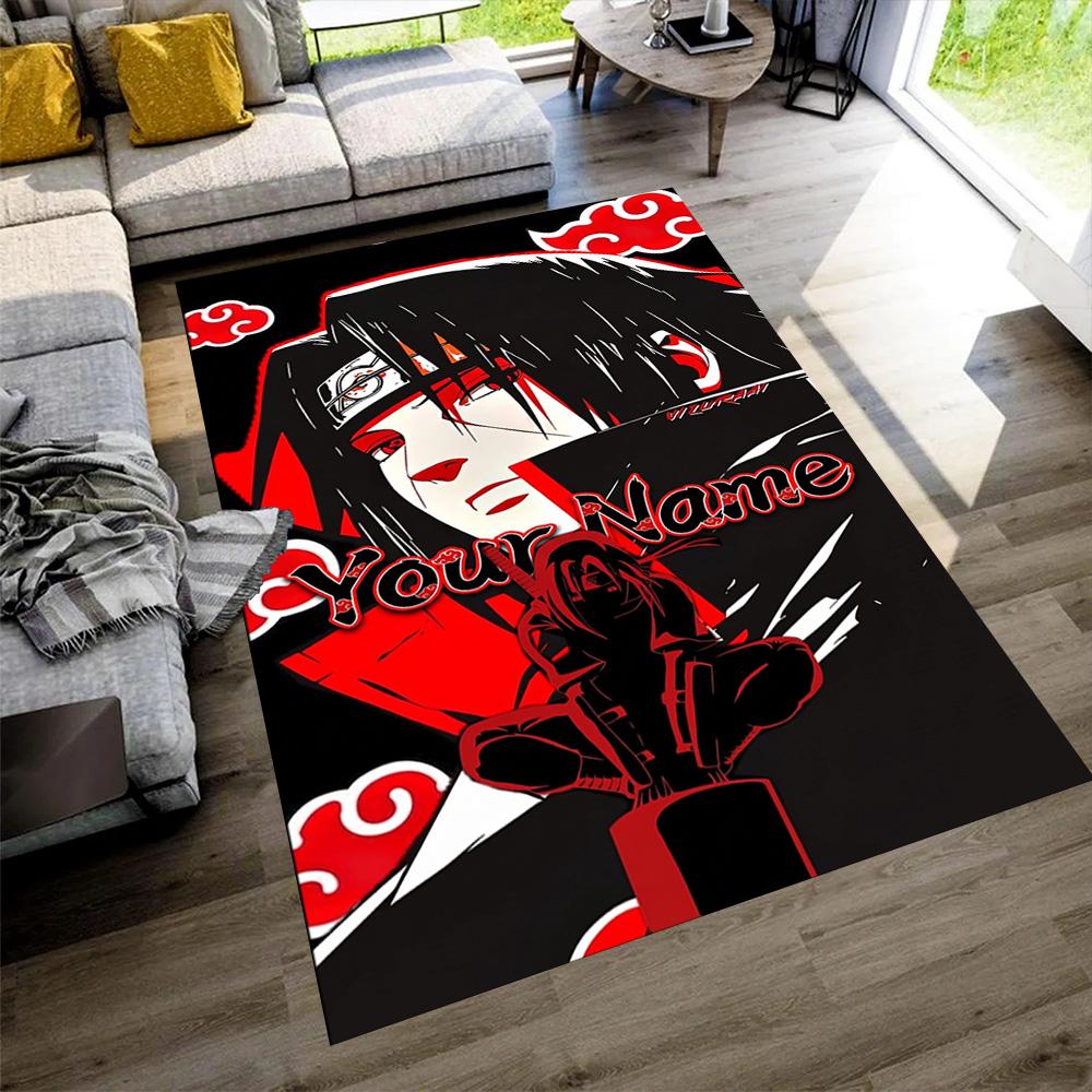 Naruto Character Customize Your Name Floor Rug Office Rug Suitable for Bedrooms Game Room Living Rooms Balcony Antislip Carpet Decorate Offices