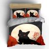 Black Cat Art Decor Trio Soft Comfortable Duvet Cover Bedding Set Included 1*Duvet Cover & 2*Pillowcases, Gift