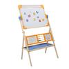 Easel for Kids with Paper Roll Learning Toy Magnetic Stickers Double Sided 360 Degree Rotating Kids