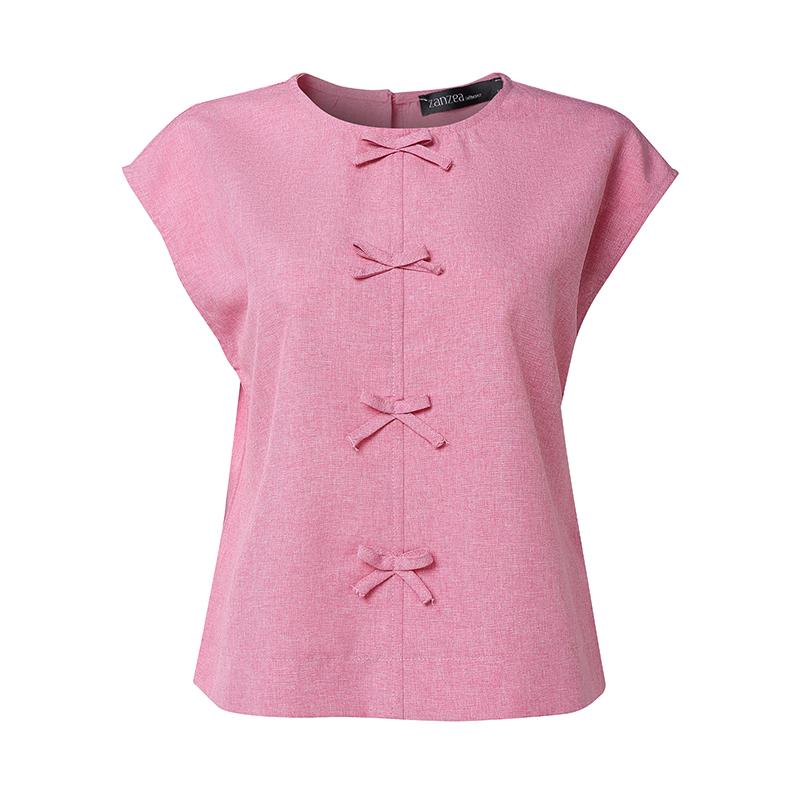 ZANZEA Kadın Günlük Yuvarlak Yaka Düz Renk Kolsuz Atletler