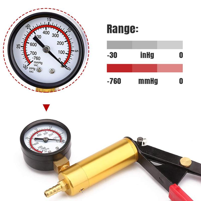 2 in 1 Automotive Handheld Vacuum Pump Brake Bleeder Kit for Motorcycle 16 pcs Brake System Bleeding Tools with Gauge Adapters