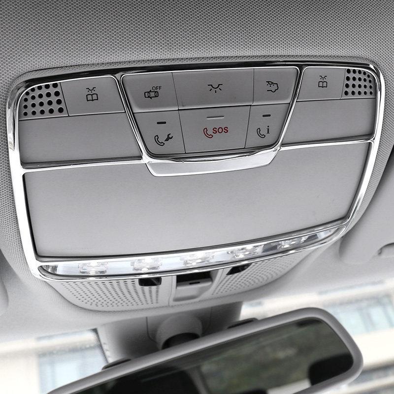 Auto Front Kopf Lesen Licht Rahmen Dekorative Abdeckung Trim ABS Rahmen Für Mercedes Benz C/GLC/E W205 x253 W213 Auto