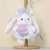 Plush Bunny Keychain With Floral Design For Bags And Gifts