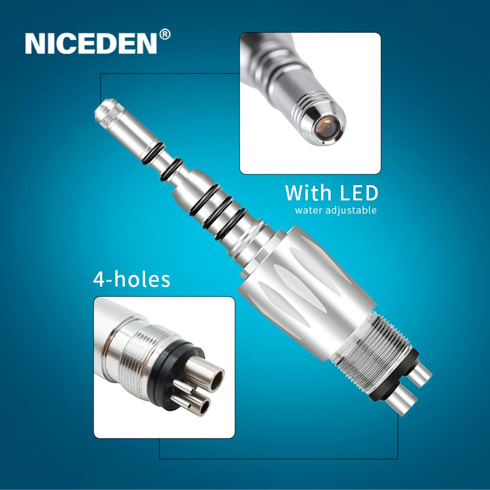 Dental 6 Hole Self Generator LED KVO Quick Coupling Spare Part Compatible High Speed Handpiece Dental Equipment with Fiber Optic