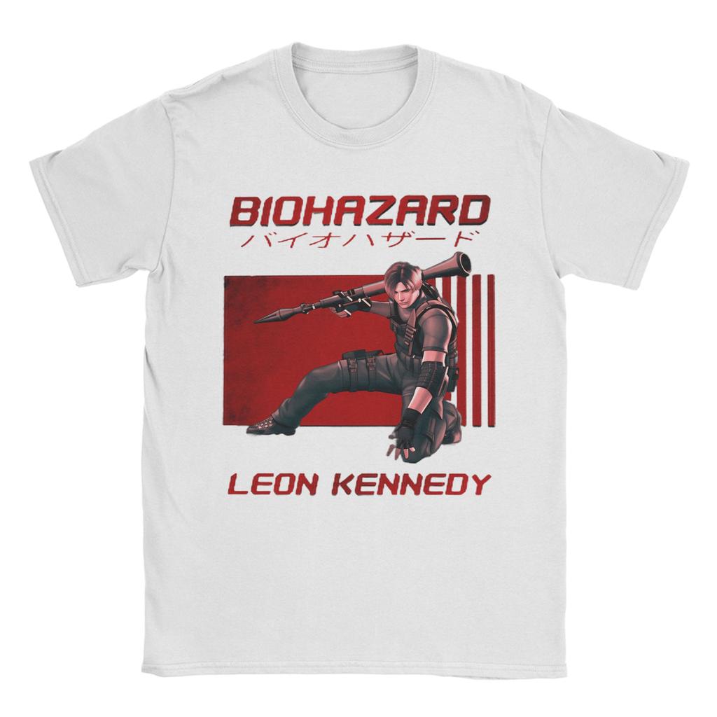 Unisex TShirts Handsome Unisex Leon Kennedy Gamer Fans Art Novelty Cotton Tee Shirt Short Sleeve T Shirts Round Neck Tops Unique