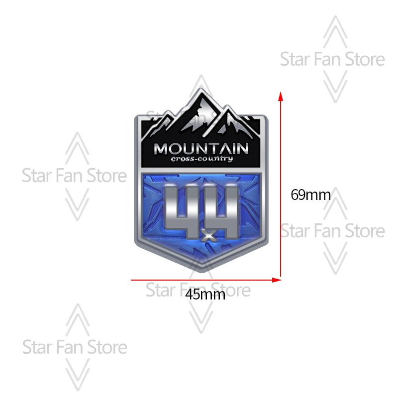 Metal Mountain Cross-country 4X4 Grille Badge Pattern Stickers Car Trunk Body Emblem Decal For Jeep Wrangler Chevrolet Toyota FJ ALW1