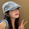 Washed Denim Beret Y2k Newsboy Hat Fashion Forward Hat  Women