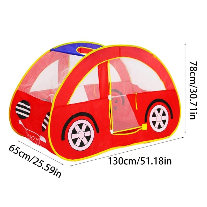 130cm/51inch Children’s Game Tent Cartoon Car for Play House Indoor for Play Tent Summer Garden Backyard Lawn for Sun Te